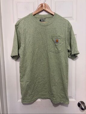 Carhartt Men’s Loose Fit Pocket T-Shirt in Heather Sage Green